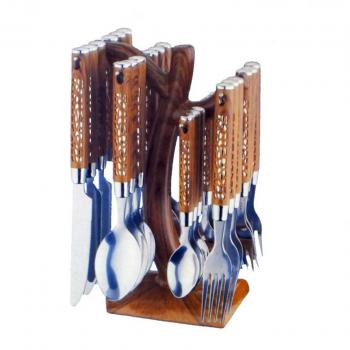  25 Pcs OrigiHigh Qualitynal Cutlery Set with elegant wood hand